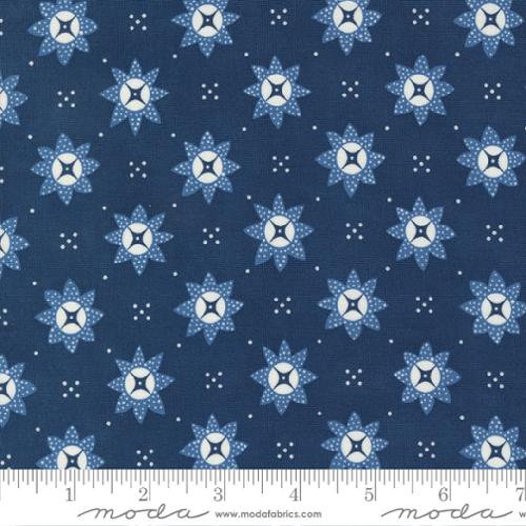 Sunrise Side French Bandana Navy by Minick & Simpson for Moda Fabrics ...