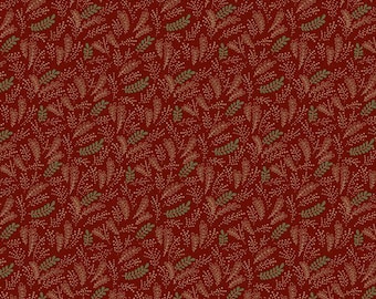 Pineberry Lane Holiday Greenery Red by Pam Buda for Marcus Brothers