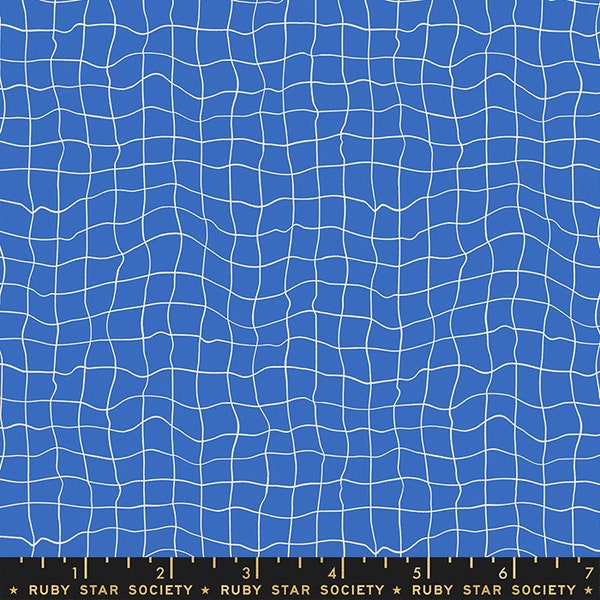 Water Pool Tiles Royal Blue by Ruby Star Collective for Moda Fabrics