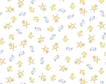 Easter Parade Chicks White for Riley Blake Designs END OF BOLT