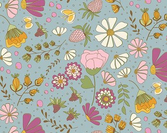 Flourish Blue by Alexandra Bordallo for Andover Fabrics - Etsy