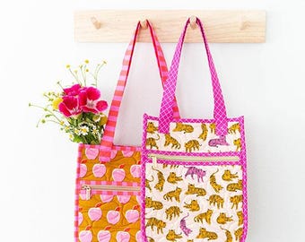 Everyday Quilted Tote Pattern by Knot and Thread Designs
