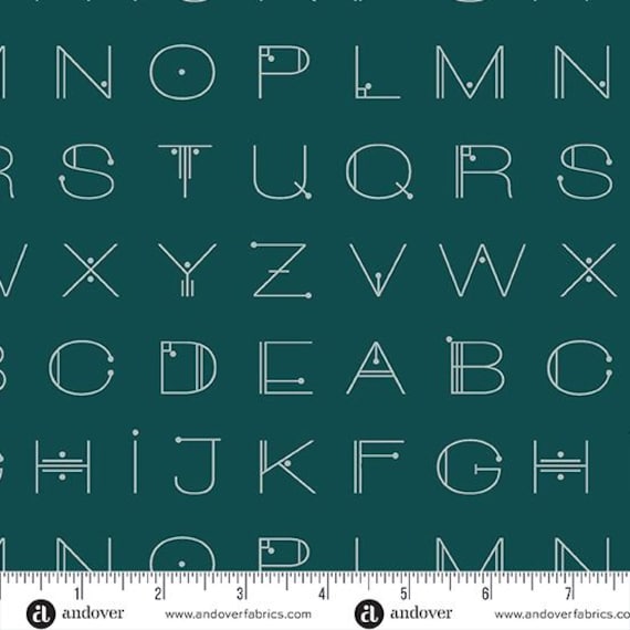 Scrawl: Deco Letters in Deep Teal Scrawl: Deco Letters in Deep Teal