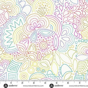 Color Wheel Rainbow Stitched Day by Alison Glass for Andover Fabrics