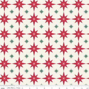 Merry Little Christmas Starbursts Cream by My Mind&#39;s Eye for Riley Blake Designs