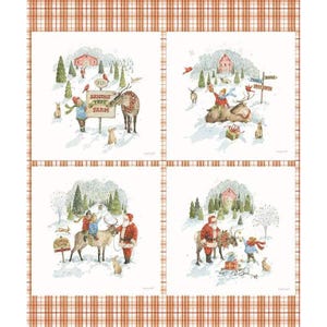 Santa&#39;s Tree Farm Panel by Lisa Audit for Riley Blake Designs