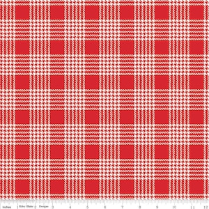 Peace on Earth Plaid White by My Mind&#39;s Eye for Riley Blake Designs