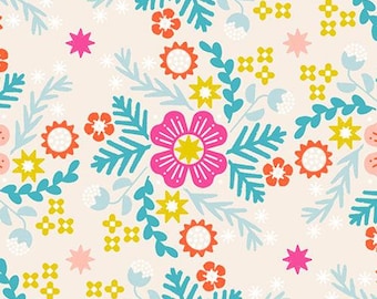 Pivot Canvas Linen Wildflowers Natural by Rashida Coleman Hale of Ruby Star Society for Moda Fabrics