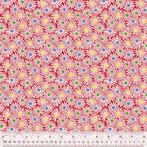 Tela Pop Daisy Red de Whistler Studio para Windham Fabrics
