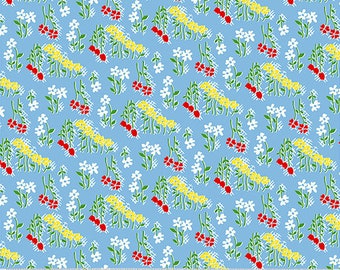 Garden Party Flower Field Blue by Whistler Studio for Windham Fabrics