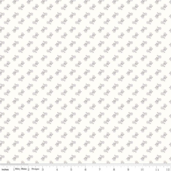 Bee Backgrounds Bicycle Gray by Lori Holt for Riley Blake Designs