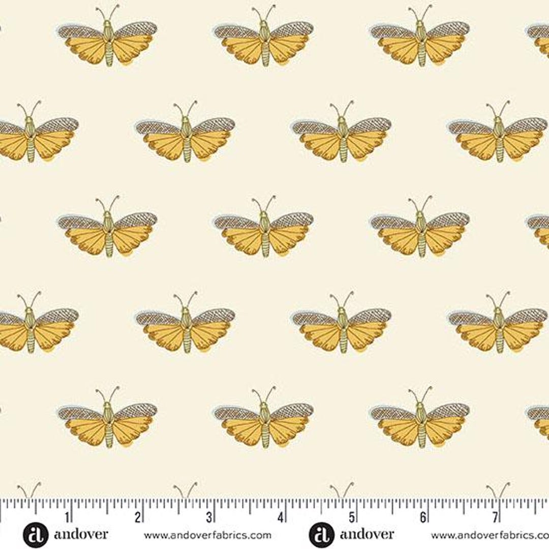 Flourish Chrysalis White by Alexandra Bordallo for Andover Fabrics