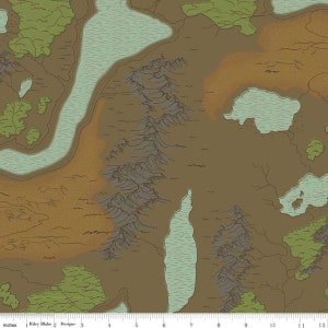 National Parks Map Brown by Riley Blake