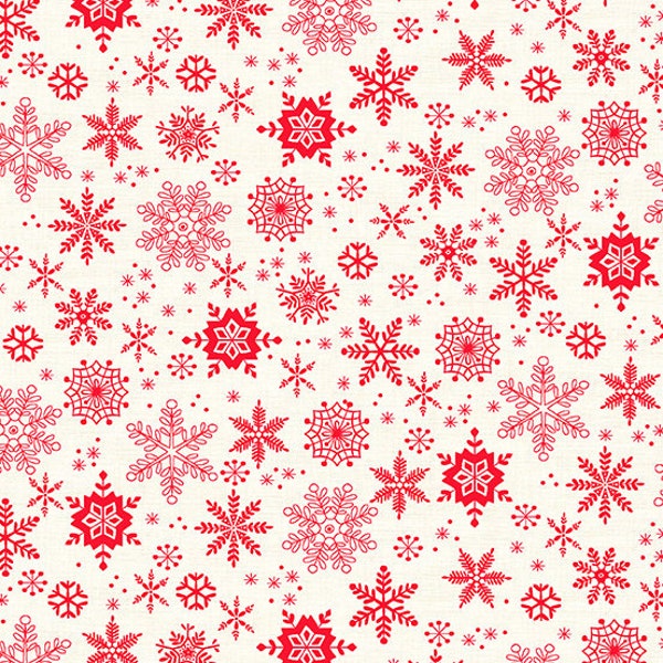 Scandi 2023 Snowflakes Red by Makower UK