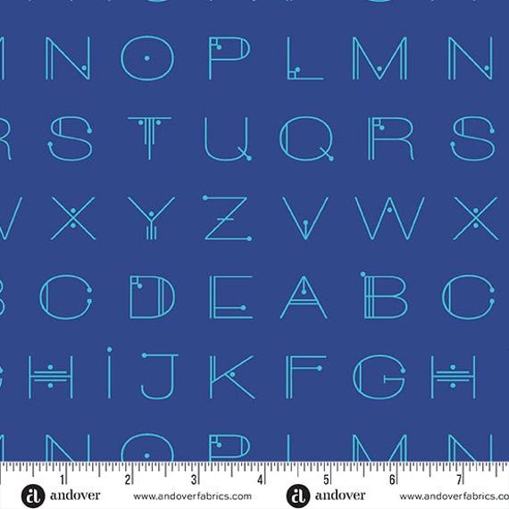 Scrawl: Deco Letters in Electric Blue Scrawl: Deco Letters in Electric Blue