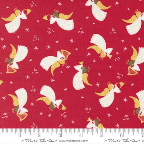 Joyful Joyful Hark the Angels Poinsettia Red by Stacy lest Hsu for Moda Fabrics