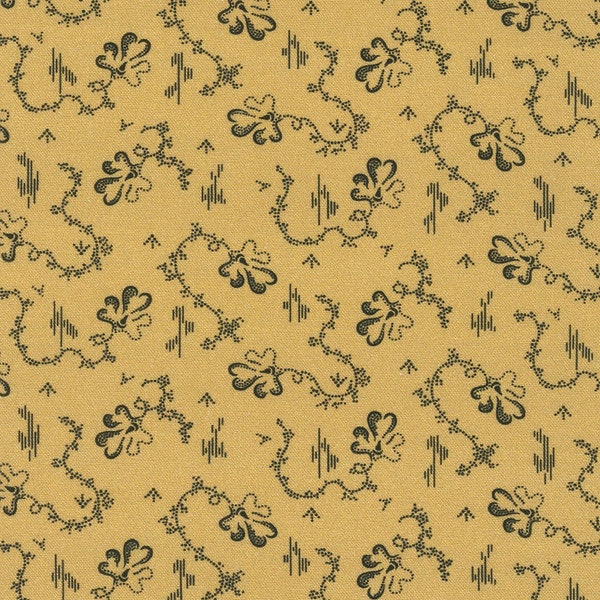 Stone Bridge Leaf and Swirl Tan by Jill Shallis for Robert Kaufman