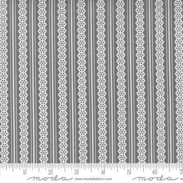 Buttercup & Slate Lacy Stripe Slate by Corey Yoder for Moda Fabrics