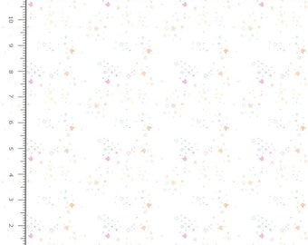 May include: A white background with a repeating pattern of small, pastel-colored stars, hearts, and other shapes.