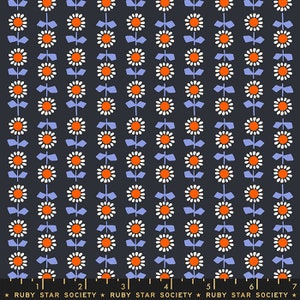 Meadow Star Bloom 30s Soft Black by Alexia Abegg for Ruby Star Society