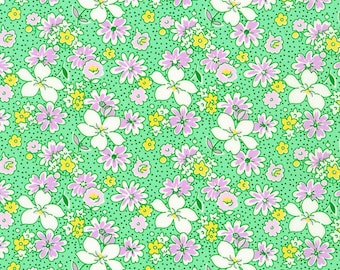 Gentle Petals Floral Green by Debbie Beaves for Robert Kaufman