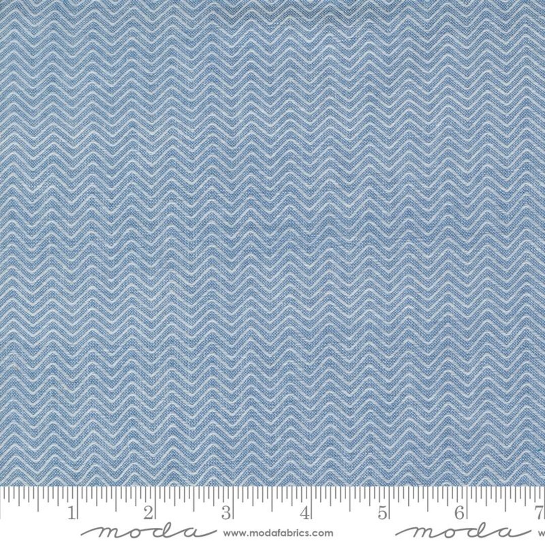 Denim and Daisies Wovens Blue Jeans Chevron by Fig Tree Co for Moda ...