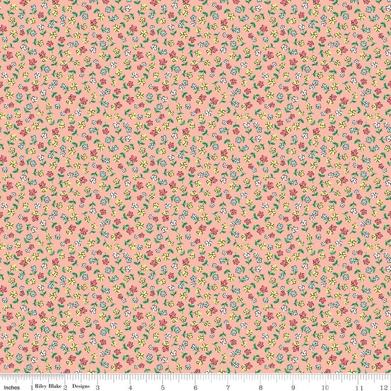 Playtime 30's Flowers Apricot by Lindsay Wilkes for Riley Blake Designs ...