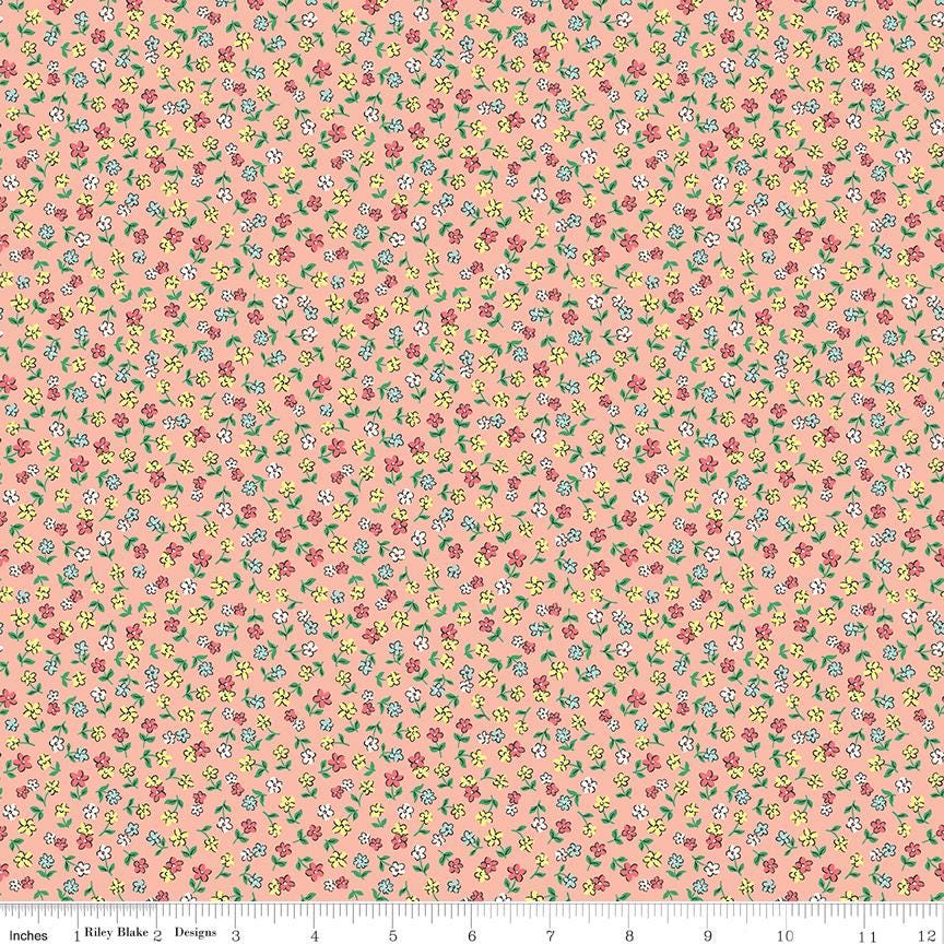 Playtime 30's Flowers Apricot by Lindsay Wilkes for Riley Blake Designs ...