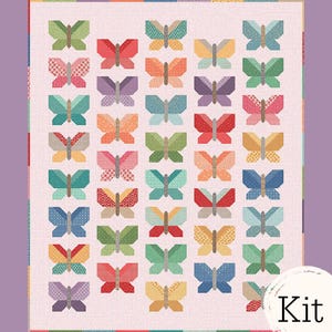 Prairie Butterflies Quilt Kit featuring curated Lori Holt Fabrics