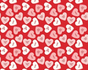Sweetheart Main Red by My Minds Eye for Riley Blake- end of bolt