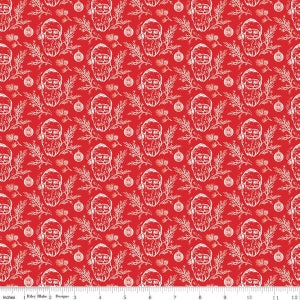 Peace on Earth Santas Red by My Mind&#39;s Eye for Riley Blake Designs