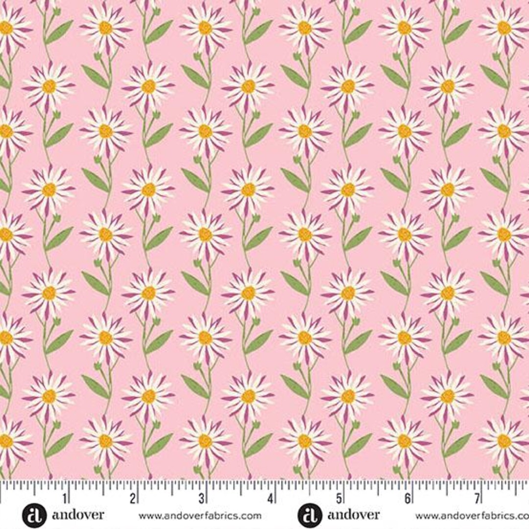 Flourish Daisy Dream Pink by Alexandra Bordallo for Andover
