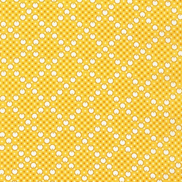 Basket of Blooms Circles Screamin' Yellow for Robert Kaufman| 1930’s Reproduction Fabric