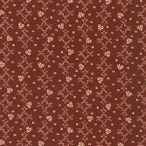 Stephenson County Tiny Flowers and Cross Burgandy by Jill Shallis for Robert Kaufman