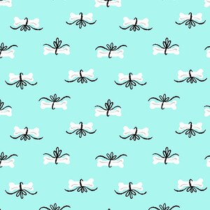 Furry and Bright Bones Teal by Andover Fabrics