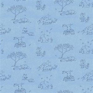 Guess How Much I Love You Toile Light Denim by Anita Jeram for Clothworks