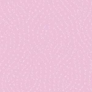 May include: A light pink background with a repeating pattern of small, off-white leaf and dot clusters arranged in diagonal lines. The design creates a delicate, textured appearance, suitable for various craft projects.