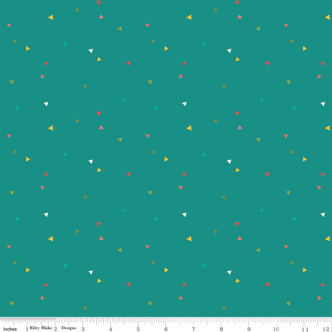 Market Street Triangles Teal by Heather Peterson for Riley Blake - Etsy