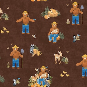 Friends of Smokey Bear Main Bark for Riley Blake