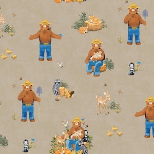Friends of Smokey Bear Main Sand for Riley Blake