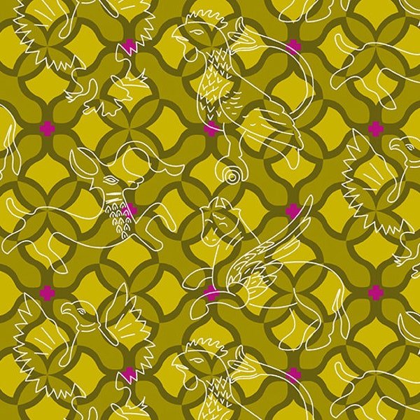 Chrysanthemum Folk Pine by Alison Glass for Andover Fabrics