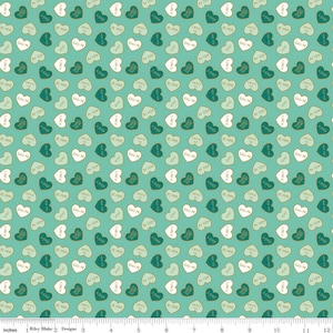 Mint for You Conversation Hearts Sea Glass Sparkle by Melissa Mortenson for Riley Blake Designs