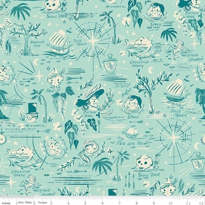 Forever Neverland Neverland Map Songbird by Jill Howarth for Riley Blake Designs