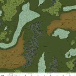 National Parks Map Green by Riley Blake
