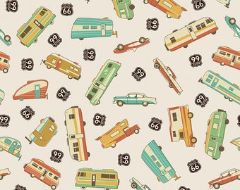 Route 66 Main Cream by Anderson Design Group For Riley Blake Fabrics