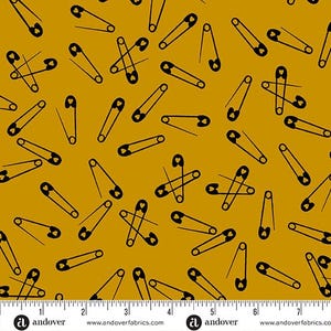 Iconic Pins Gold by Libs Elliot for Andover Fabrics
