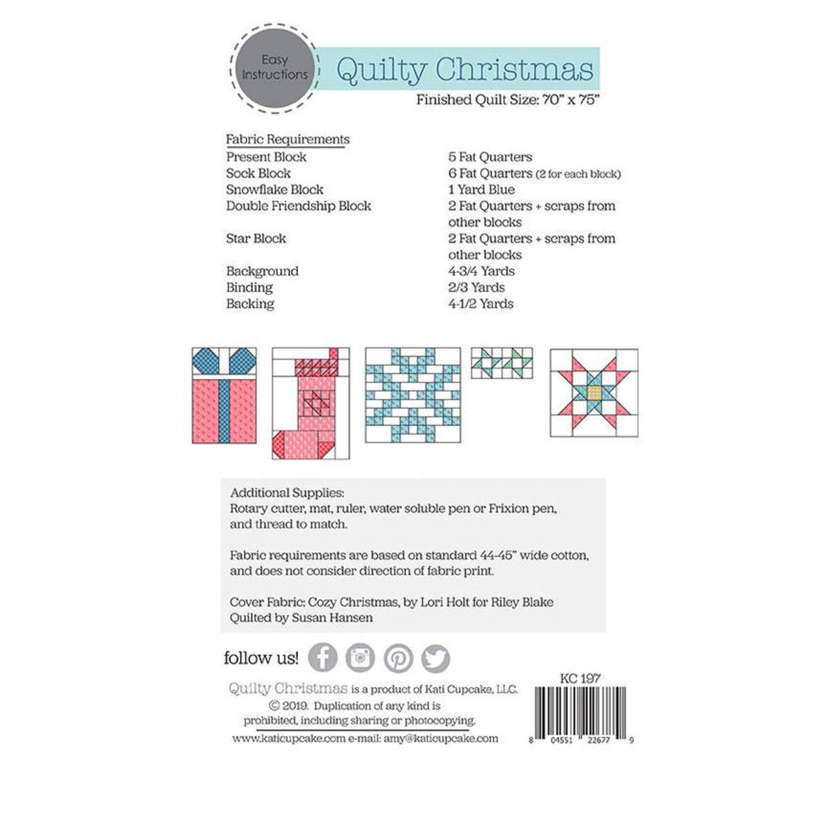 Quilty Christmas Quilt Pattern by Amy Hamberlin of Kati Cupcake - Etsy