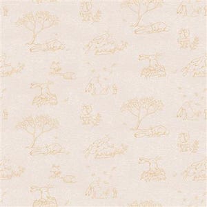 Guess How Much I Love You Toile Light Khaki by Anita Jeram for Clothworks