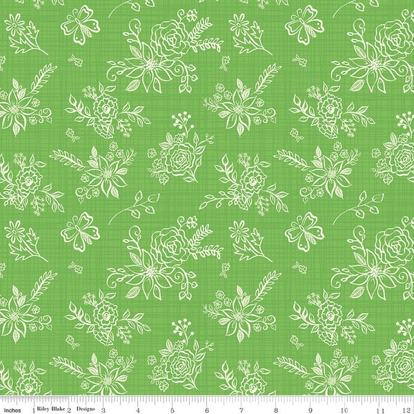 Gingham Cottage Tonal Green by Heather Petersen for Riley Blake Designs