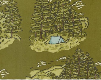 The Great Outdoors Vintage Camping Forest by Stacy Iest Hsu for Moda Fabrics